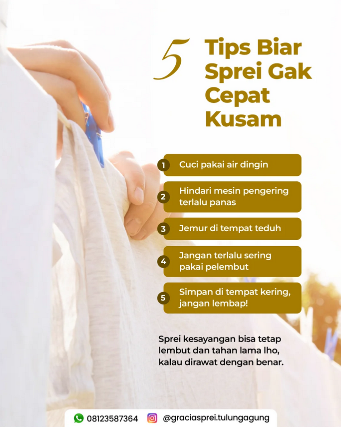 <p>Kadang kita ngerasa udah rawat sprei dengan bai
